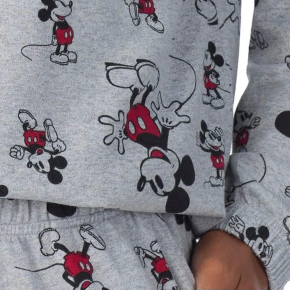 NWOT Disney Mickey Mouse Long Sleeve Soft Jersey Pajama Lounge Set, Size L - Picture 4 of 15